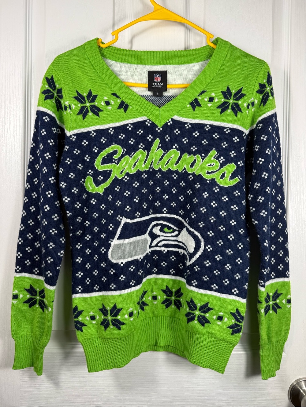NFL Seattle Seahawks Ugly Holiday Christmas Sweater Women’s Small EUC!